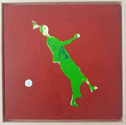 SPIELENDE FRAU - Acryl auf Leinwand - 50x50cm